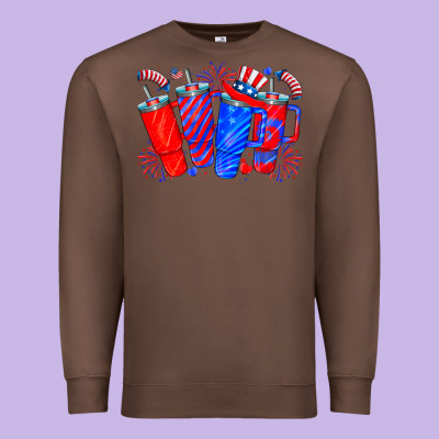 American Obsessive Cup Premium Sweatshirt Designed By Cowhidedigitalart