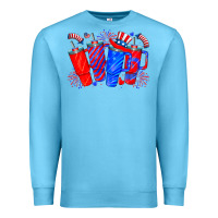 Ocean Blue american obsessive cup Premium Sweatshirt - CowhideDigitalArt