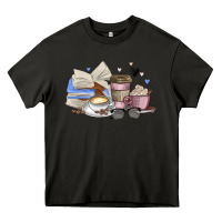 Asphalt coffee and books Heavy Core Tee - MaliasSmallBusiness
