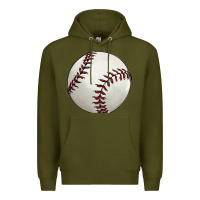 Army Green baseball ball Premium Hoodie - FaDigitalArtStudio