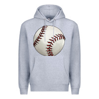 Heather Grey baseball ball Premium Hoodie - FaDigitalArtStudio