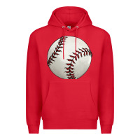 Red baseball ball Premium Hoodie - FaDigitalArtStudio
