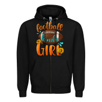 Black football kinda girl Zipper Hoodie - BundleAndBundleShop