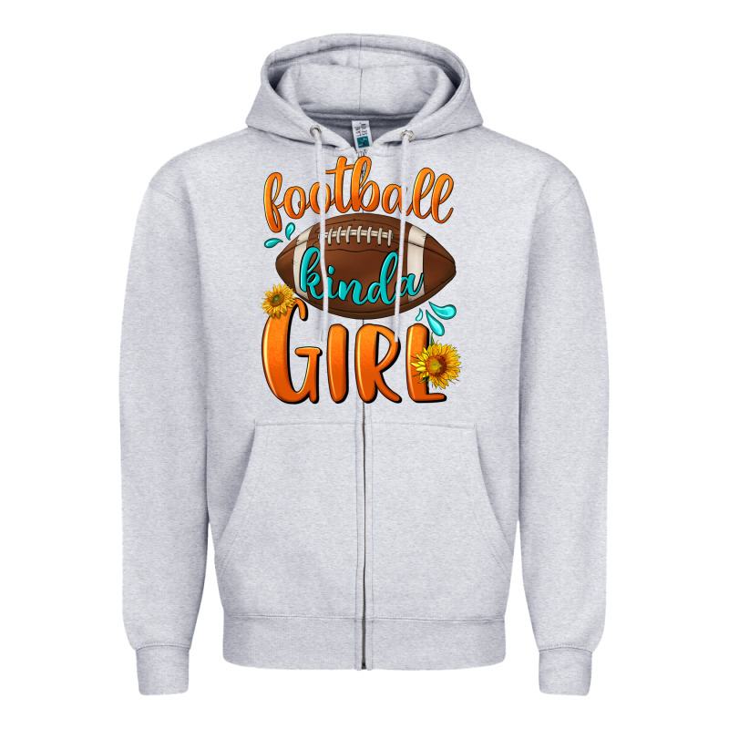 Football Kinda Girl Zipper Hoodie by BundleAndBundleShop | Teevron