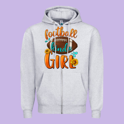 Football Kinda Girl Zipper Hoodie Designed By Bundleandbundleshop