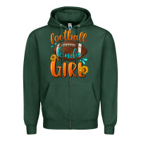 Sports Green football kinda girl Zipper Hoodie - BundleAndBundleShop