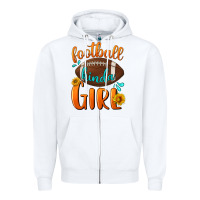 White football kinda girl Zipper Hoodie - BundleAndBundleShop