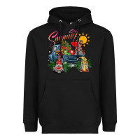 Black summer gnomes  truck Heavyweight Hoodie - CowhideDigitalArt