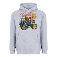 Heather Grey summer gnomes  truck Heavyweight Hoodie - CowhideDigitalArt