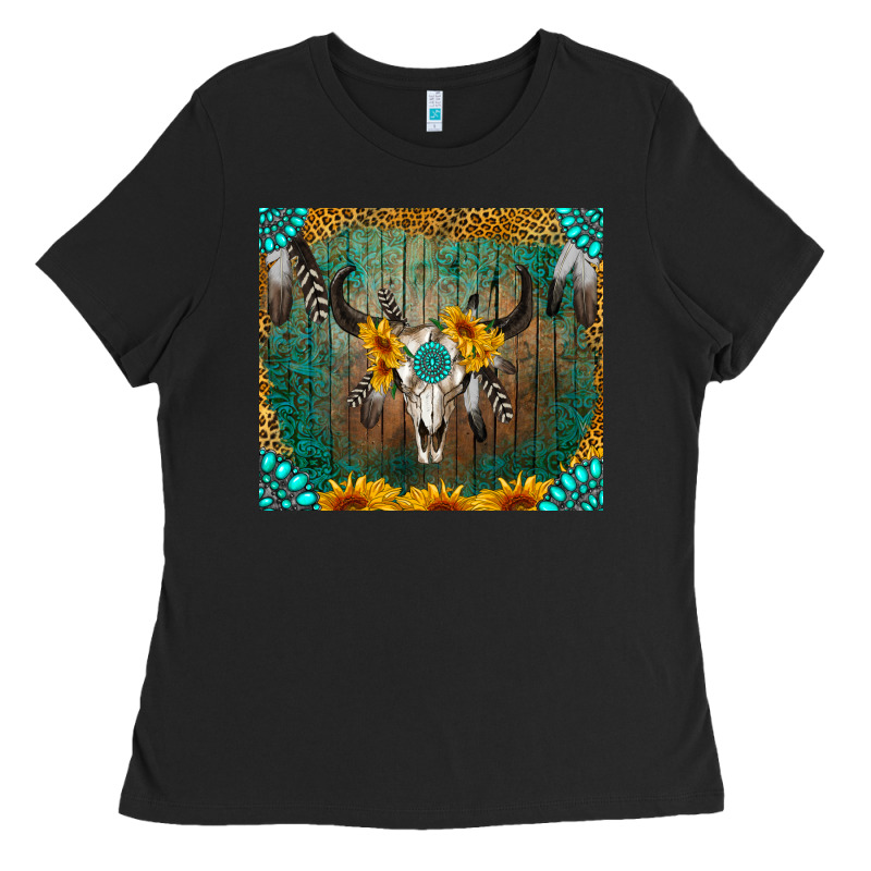 Boho Bullskull Ladies Tee by RanaPortraitStore | Teevron