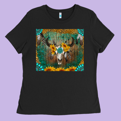 Boho Bullskull Ladies Tee Designed By Ranaportraitstore