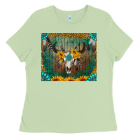 Matcha boho bullskull Ladies Tee - RanaPortraitStore