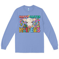 Colony Blue Happy Easter Heifers Easter Day Long Sleeve Tee - HowdyJamesFarm