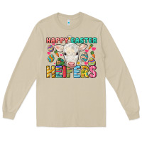 Mushroom Happy Easter Heifers Easter Day Long Sleeve Tee - HowdyJamesFarm