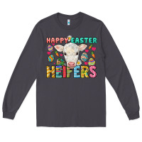 Smoke Happy Easter Heifers Easter Day Long Sleeve Tee - HowdyJamesFarm