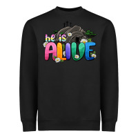 Black Easter Day He is alive Heavyweight Sweatshirt - OliviaCreatesArt