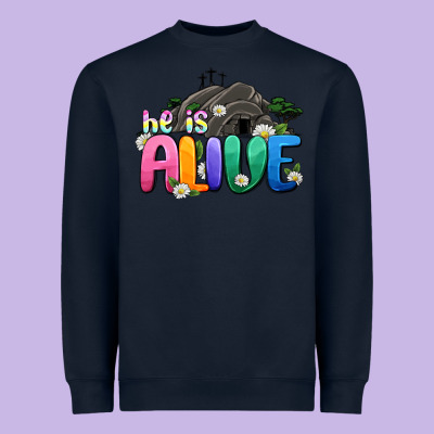 Easter Day He Is Alive Heavyweight Sweatshirt Designed By Oliviacreatesart