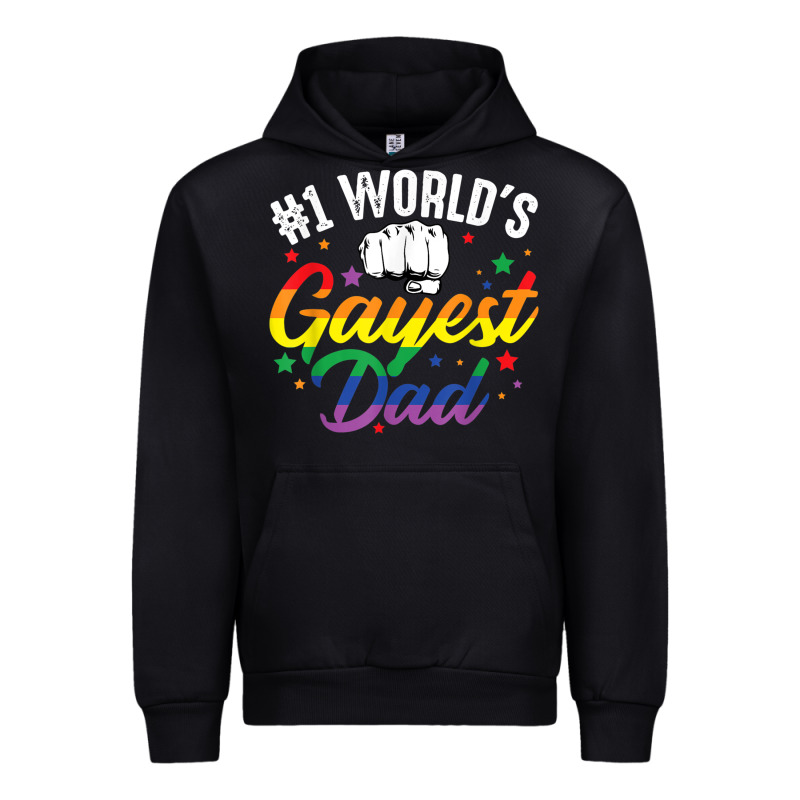 1 Worlds Gayest Dad Funny Fathers Day Lgbt Pride R Urban Hoodie by tuanDangUi | Teevron