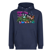 Navy happy easter day truck Heavyweight Hoodie - CowhideDigitalArt
