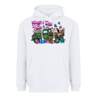 White happy easter day truck Heavyweight Hoodie - CowhideDigitalArt