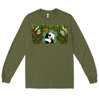 Army Green cute panda Long Sleeve Tee - TumblerDesignByShophia