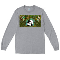Heather Grey cute panda Long Sleeve Tee - TumblerDesignByShophia