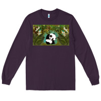 Plum cute panda Long Sleeve Tee - TumblerDesignByShophia