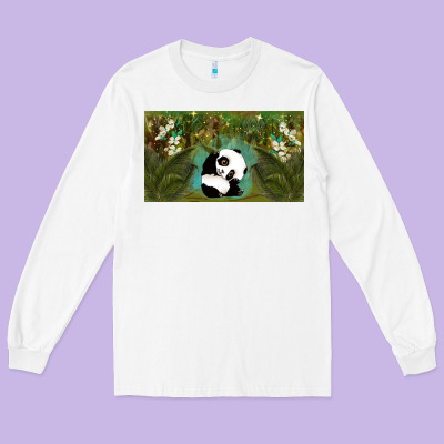 Cute Panda Long Sleeve Tee Designed By Tumblerdesignbyshophia