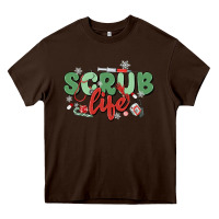 Chocolate Brown scrub life Heavy Core Tee - MaliasSmallBusiness