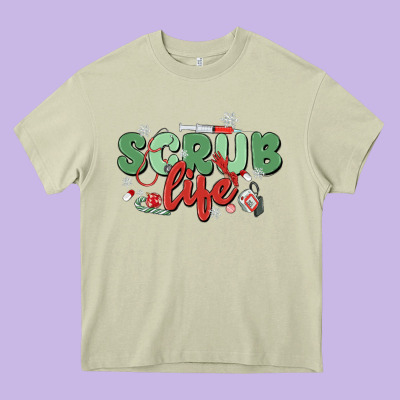 Scrub Life Heavy Core Tee Designed By Maliassmallbusiness
