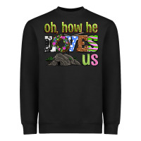 Black Easter Day Oh he loves us Heavyweight Sweatshirt - OliviaCreatesArt