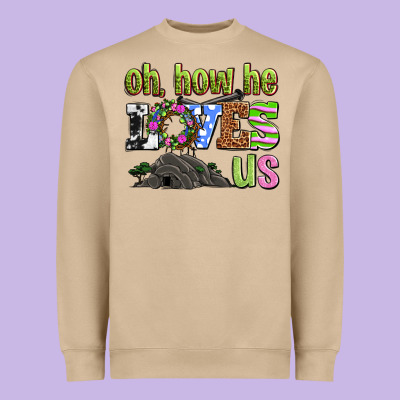 Easter Day Oh He Loves Us Heavyweight Sweatshirt Designed By Oliviacreatesart