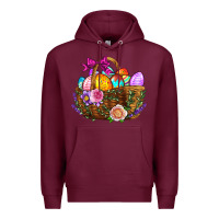Burgundy Easter Eggs Hamper Premium Hoodie - BundleAndBundleShop