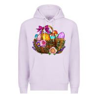 Lilac Easter Eggs Hamper Premium Hoodie - BundleAndBundleShop
