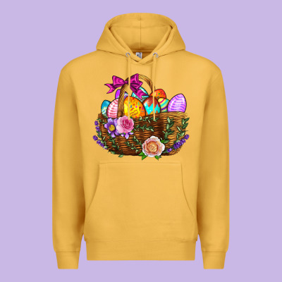 Easter Eggs Hamper Premium Hoodie Designed By Bundleandbundleshop