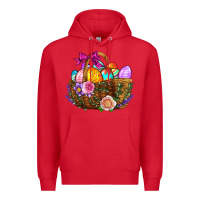 Red Easter Eggs Hamper Premium Hoodie - BundleAndBundleShop