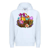 White Easter Eggs Hamper Premium Hoodie - BundleAndBundleShop