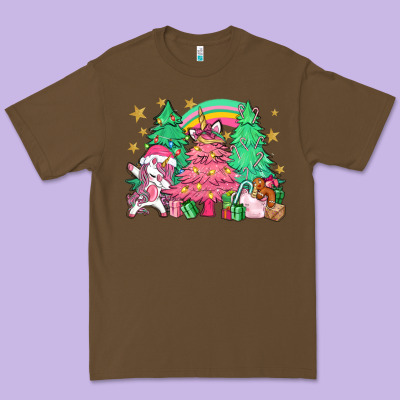 Unicorn Christmas Trees Premium Tee Designed By Nancycooperartshop