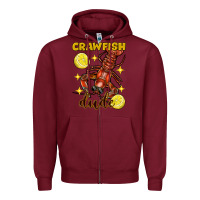 Burgundy mardi gras crawfish dude Zipper Hoodie - FaDigitalArtStudio