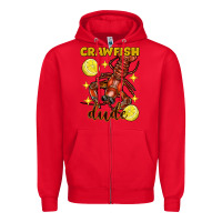 Red mardi gras crawfish dude Zipper Hoodie - FaDigitalArtStudio