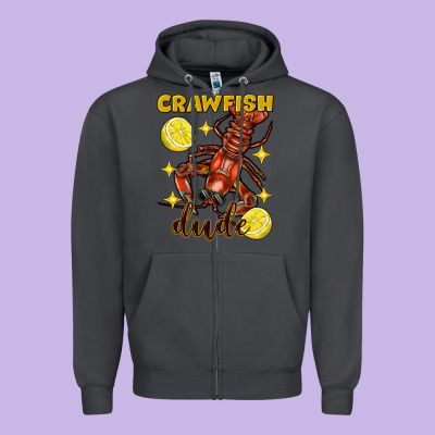 Mardi Gras Crawfish Dude Zipper Hoodie Designed By Fadigitalartstudio