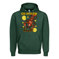 Sports Green mardi gras crawfish dude Zipper Hoodie - FaDigitalArtStudio