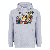 Heather Grey Happy Easter Heavyweight Hoodie - CowhideDigitalArt