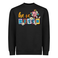 Black Easter Day He is risen Heavyweight Sweatshirt - OliviaCreatesArt