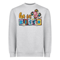 Heather Grey Easter Day He is risen Heavyweight Sweatshirt - OliviaCreatesArt