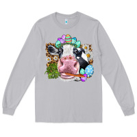 Moon Dust Happy Easter Cow with eggs Easter Day Long Sleeve Tee - HowdyJamesFarm