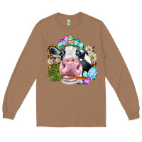 Toasted Coconut Happy Easter Cow with eggs Easter Day Long Sleeve Tee - HowdyJamesFarm