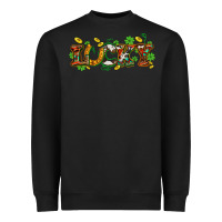 Black St. Patrick's Western lucky and shamrocks Heavyweight Sweatshirt - OliviaCreatesArt
