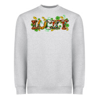 Heather Grey St. Patrick's Western lucky and shamrocks Heavyweight Sweatshirt - OliviaCreatesArt