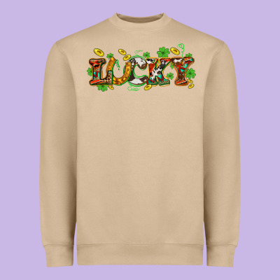 St. Patrick's Western Lucky And Shamrocks Heavyweight Sweatshirt Designed By Oliviacreatesart